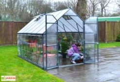 Serre De Jardin En Aluminium Et Polycarbonate Balance – Gris -Solid || Axi || EXIT TOYS Soldes Boutique serre jardin polycarbonate balance grey canopia