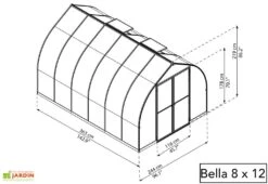Serre De Jardin En Aluminium Et Polycarbonate Bella - Argent -Solid || Axi || EXIT TOYS Soldes Boutique serre jardin polycarbonate palram bella 8x12 2