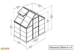 Serre De Jardin Polycarbonate Harmony Palram - Canopia Argent -Solid || Axi || EXIT TOYS Soldes Boutique serre jardin polycarbonate silver palram harmony 6x4 1