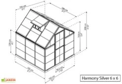 Serre De Jardin Polycarbonate Harmony Palram - Canopia Argent -Solid || Axi || EXIT TOYS Soldes Boutique serre jardin polycarbonate silver palram harmony 6x6 1