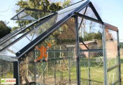 Serre De Jardin En Verre Trempé Grise Avec Base 4,65 M² -Solid || Axi || EXIT TOYS Soldes Boutique serre verre trempe aluminium 7 1