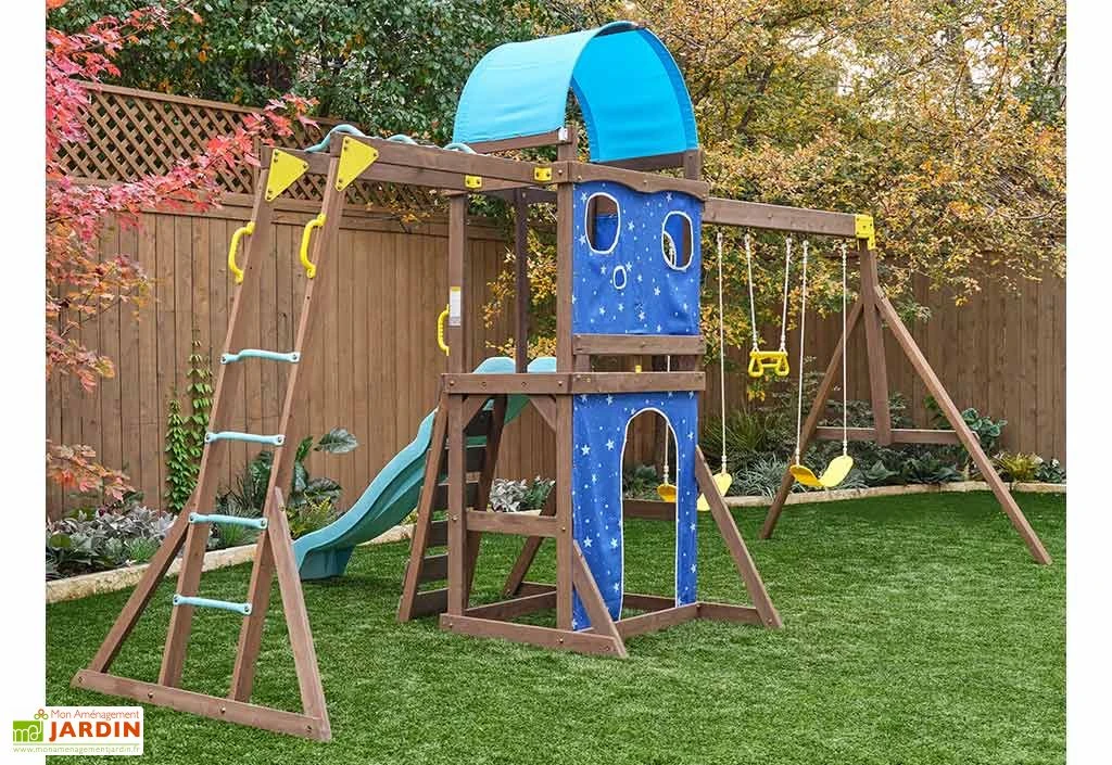 KidKraft Aire De Jeux En Bois Balançoires Et Toboggan – Overlook Challenge 4 KidKraft Aire De Jeux En Bois Balançoires Et Toboggan – Overlook Challenge – Image 2