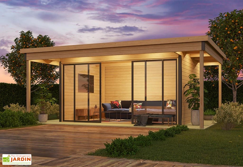 Studio De Jardin En Bois 23,2 M² Ep. 44 Mm – Doméo 4 V2 Plus + Terrasse 3 Studio De Jardin En Bois 23,2 M² Ep. 44 Mm – Doméo 4 V2 Plus + Terrasse