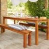 Table De Jardin En Bois Autoclave 200 Cm + 2 Bancs – Daugavpils -Solid || Axi || EXIT TOYS Soldes Boutique table bancs jardin bois autoclave brun ekju 253654