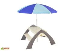 Axi Table De Pique-Nique Eau Et Sable Delta + Parasol 12 Axi Table De Pique-Nique Eau Et Sable Delta + Parasol -Solid || Axi || EXIT TOYS Soldes Boutique table bois pique nique enfants eau sable parasol