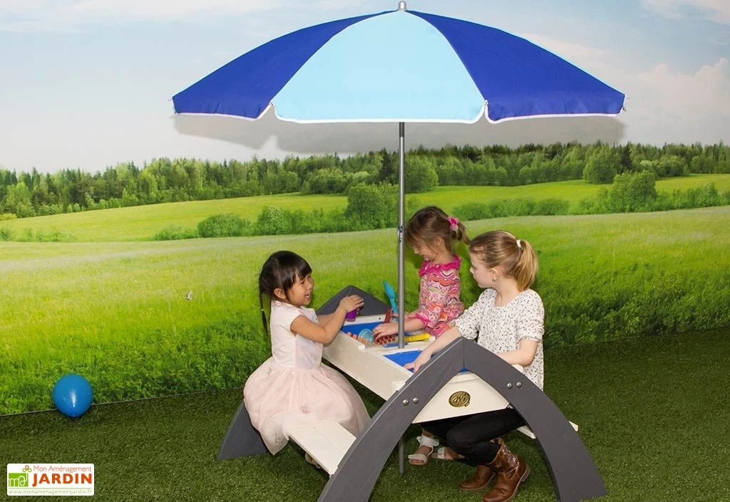 Axi Table De Pique-Nique Eau Et Sable Delta + Parasol 3 Axi Table De Pique-Nique Eau Et Sable Delta + Parasol
