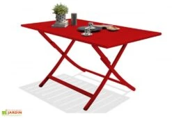 Table De Jardin Pliante Marius 140x80 -Solid || Axi || EXIT TOYS Soldes Boutique table de jardin rouge aluminium 4 personnes