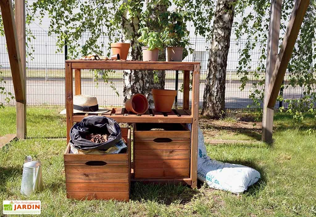 Table De Rempotage Avec Rangements En Bois Traité - Tero 4 Table De Rempotage Avec Rangements En Bois Traité - Tero – Image 2