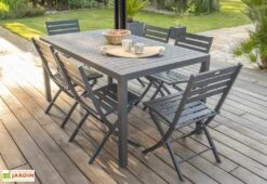 Table De Jardin Miami En Aluminium Gris Anthracite – 160 X 90 Cm -Solid || Axi || EXIT TOYS Soldes Boutique table jardin aluminium 6 personnes grise 7