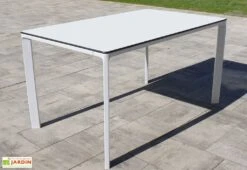 Salon De Jardin : 1 Table Aluminium 160 X 90 Cm + 6 Fauteuils – Hall -Solid || Axi || EXIT TOYS Soldes Boutique table jardin aluminium blanc 160x90cm 1