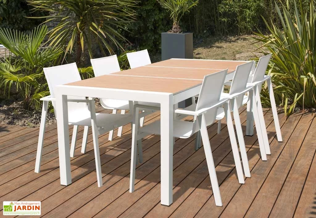 Table De Jardin Aluminium Et Céramique 200 X 100 Cm Helsinki 4 Table De Jardin Aluminium Et Céramique 200 X 100 Cm Helsinki – Image 2