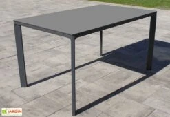 Salon De Jardin : 1 Table Aluminium 160 X 90 Cm + 6 Fauteuils – Hall -Solid || Axi || EXIT TOYS Soldes Boutique table jardin aluminium gris anthracite 160x90cm