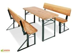 Pinolino Table De Jardin Pour Enfant Pliable + Bancs Et Dossiers (6 Places)