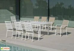 Hevea Table De Jardin Extensible En Aluminium Blanc Sarana -Solid || Axi || EXIT TOYS Soldes Boutique table jardin extensible aluminium blanc sarana 1