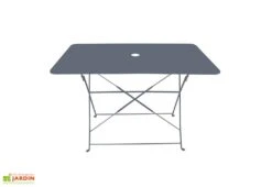 Table De Jardin Pliante Rectangulaire En Acier Bistrot 110 X 70 Cm Gris