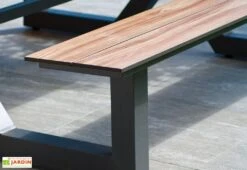 Table De Pique-Nique En Aluminium Vancouver 174 X 210 Cm -Solid || Axi || EXIT TOYS Soldes Boutique table pique nique aluminium imitation bois 210cm 2bancs vancouver 3