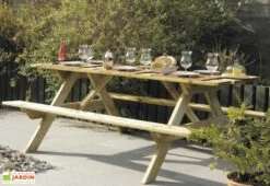 Solid Table De Pique-Nique En Bois Autoclave 200 Cm 28 Mm Picnic