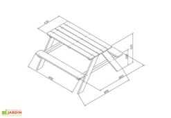 Sunny Table De Pique-Nique En Bois De Hemlock Dave 89 X 89 Cm -Solid || Axi || EXIT TOYS Soldes Boutique table pique nique bois hemlock dave 89x89cm 2