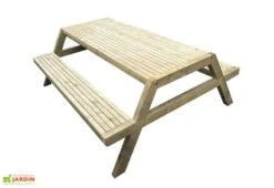 Solid Table De Pique-nique En Bois De Pin Traité 200 X 175 Cm