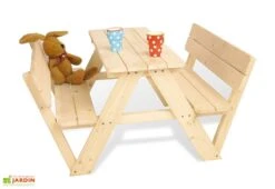 Pinolino Table De Pique-Nique En Bois Pour Enfant Nicki (4 Places)
