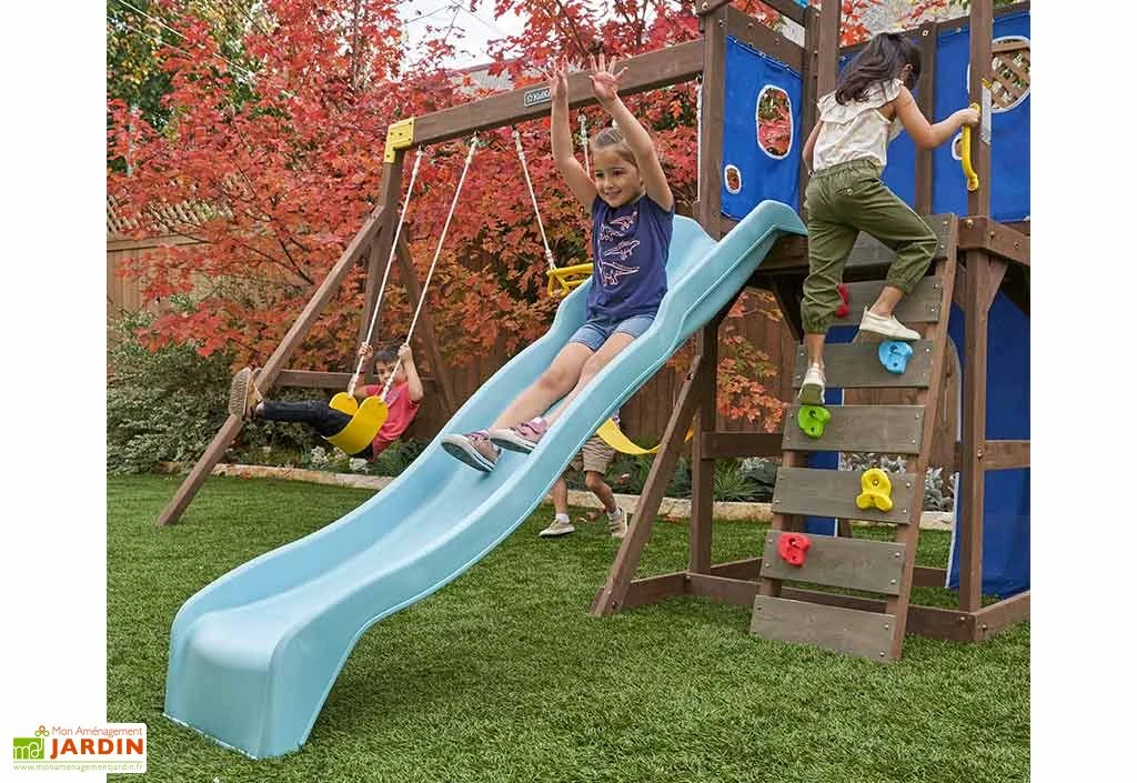 KidKraft Aire De Jeux En Bois Balançoires Et Toboggan – Overlook Challenge 5 KidKraft Aire De Jeux En Bois Balançoires Et Toboggan – Overlook Challenge – Image 3