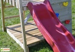 Aire De Jeux En Bois Non Traité Avec Portique Balançoire Et Toboggan Panda -Solid || Axi || EXIT TOYS Soldes Boutique toboggan plastique aire jeux bois