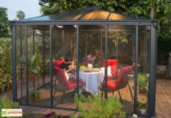 Jardin D’Hiver En Aluminium Et Polycarbonate 9 M² – LEDRO 3000 -Solid || Axi || EXIT TOYS Soldes Boutique tonnelle fermee jardin hiver ledra aluminium gris polycarbonate 10m2 3