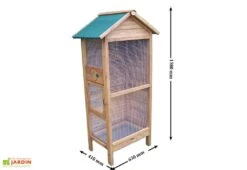 Volière Rectangulaire Pinson (77x55x158cm) -Solid || Axi || EXIT TOYS Soldes Boutique voliere rectangulaire bois pinson 63x41cm