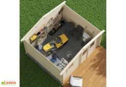 Abri De Jardin En Bois D’épicéa Brut Juno 13,9 M² -Solid || Axi || EXIT TOYS Soldes Boutique vue interieure abri jardin bois brut tana 13m2