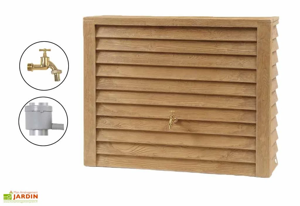Garantia Cuve Récupération D'Eau Pluie Woody 350 L Bois Clair 4 Garantia Cuve Récupération D'Eau Pluie Woody 350 L Bois Clair – Image 2